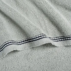 Drap de bain frangé en coton 100x150cm - bleu littoral