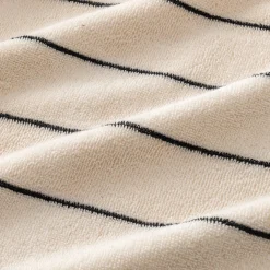 Drap de bain rayé en coton 100x150cm - beige