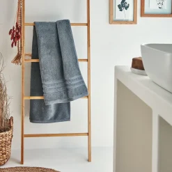 Drap de douche bouclette en coton - gris anthracite 70x140cm