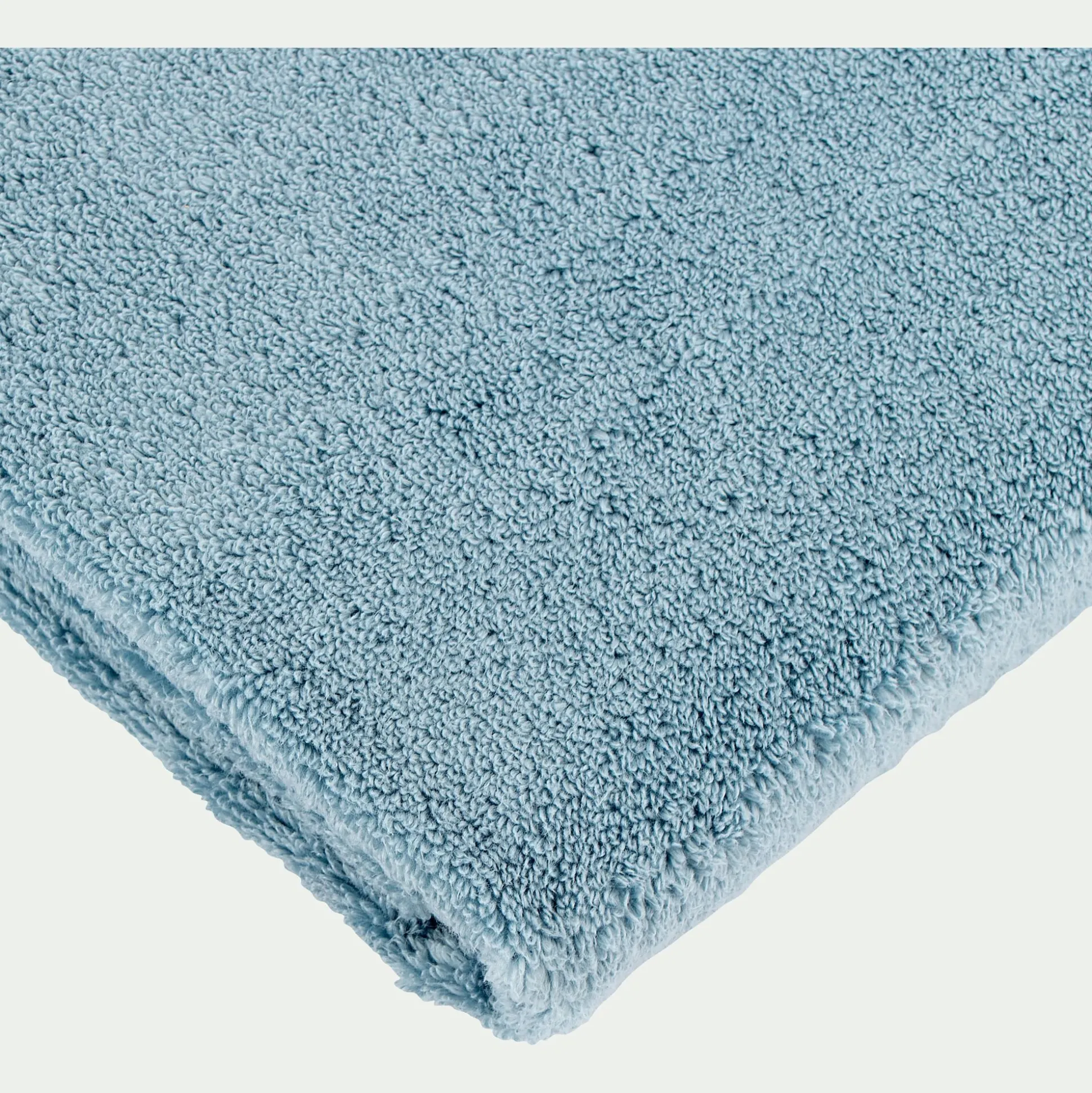 Drap de douche bouclette en coton - bleu autan 70x140cm