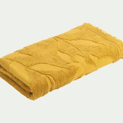 Drap de douche en coton - jaune argan 70x140cm