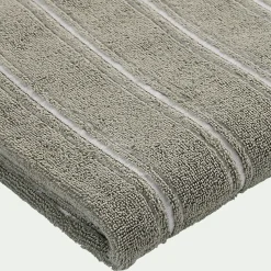Drap de douche en coton - vert olivier 70x140cm