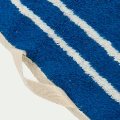 Drap de douche en coton à rayures 70x140cm - bleu