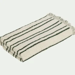 Drap de douche en coton à rayures 70x140cm - vert