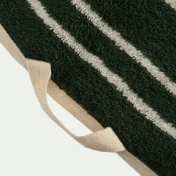 Drap de douche en coton à rayures 70x140cm - vert