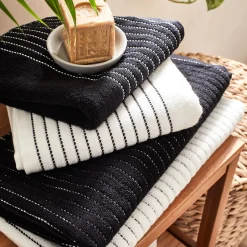 Drap de douche en coton - noir 70x140cm