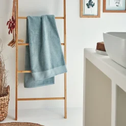 Drap de douche en coton peigné - bleu calaluna 70x140cm