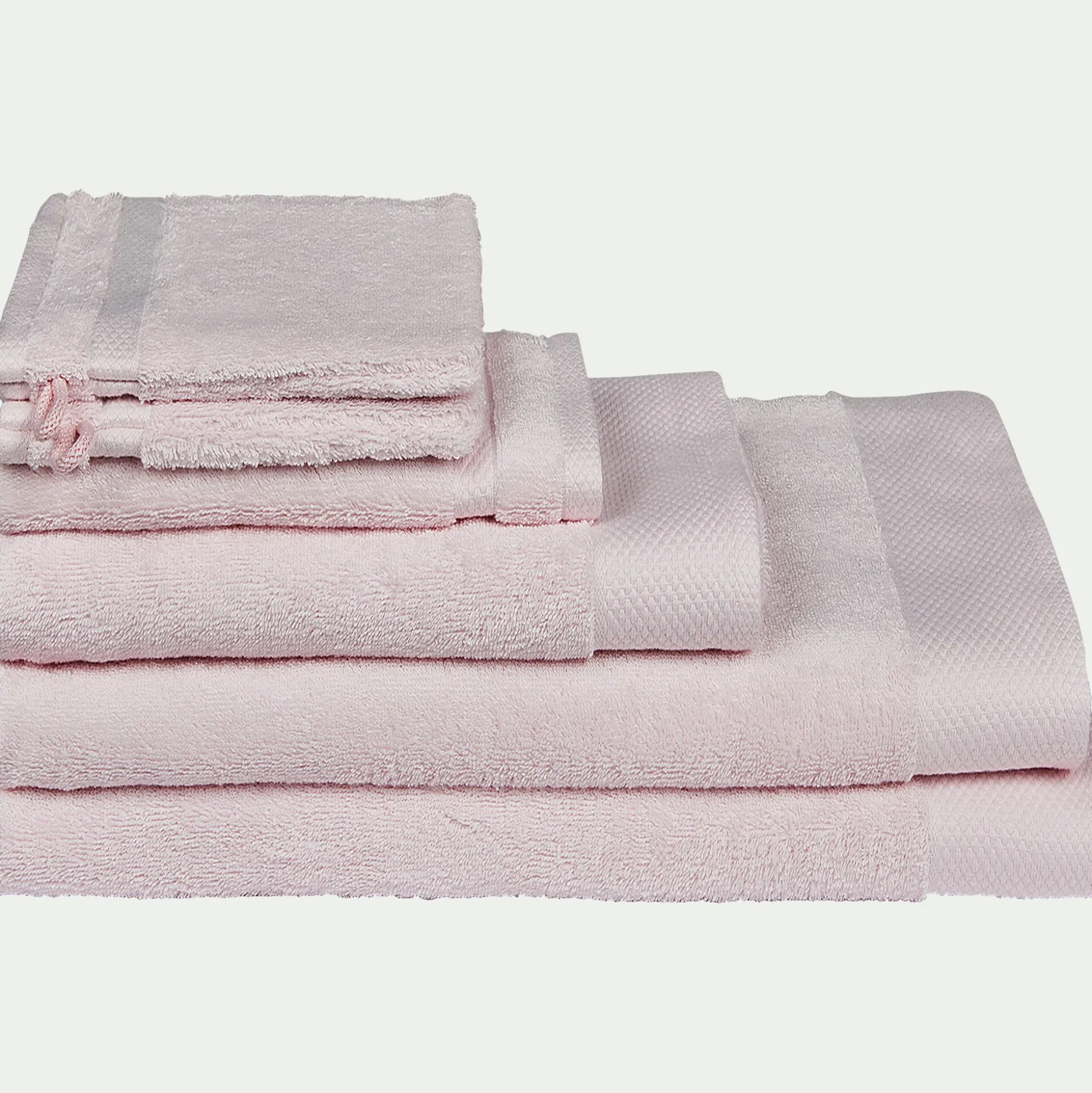 Drap de douche en coton peigné - rose simos 70x140cm
