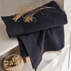 Drap de douche en coton peigné - gris calabrun 70x140cm