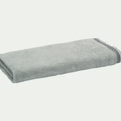 Drap de douche frangé en coton 70x140cm - bleu littoral