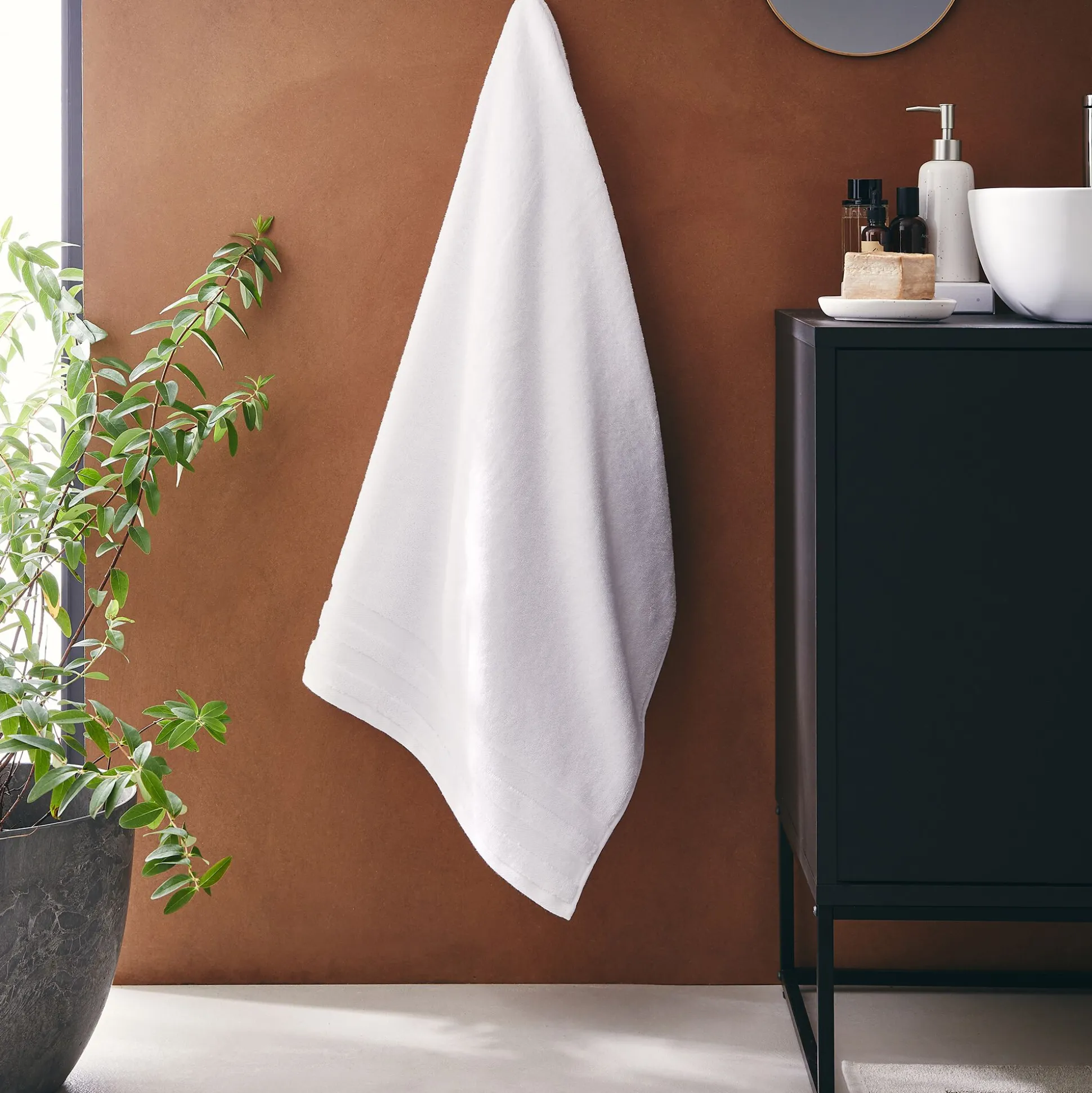 Drap de douche qualité hôtelière en coton - blanc 70x140cm