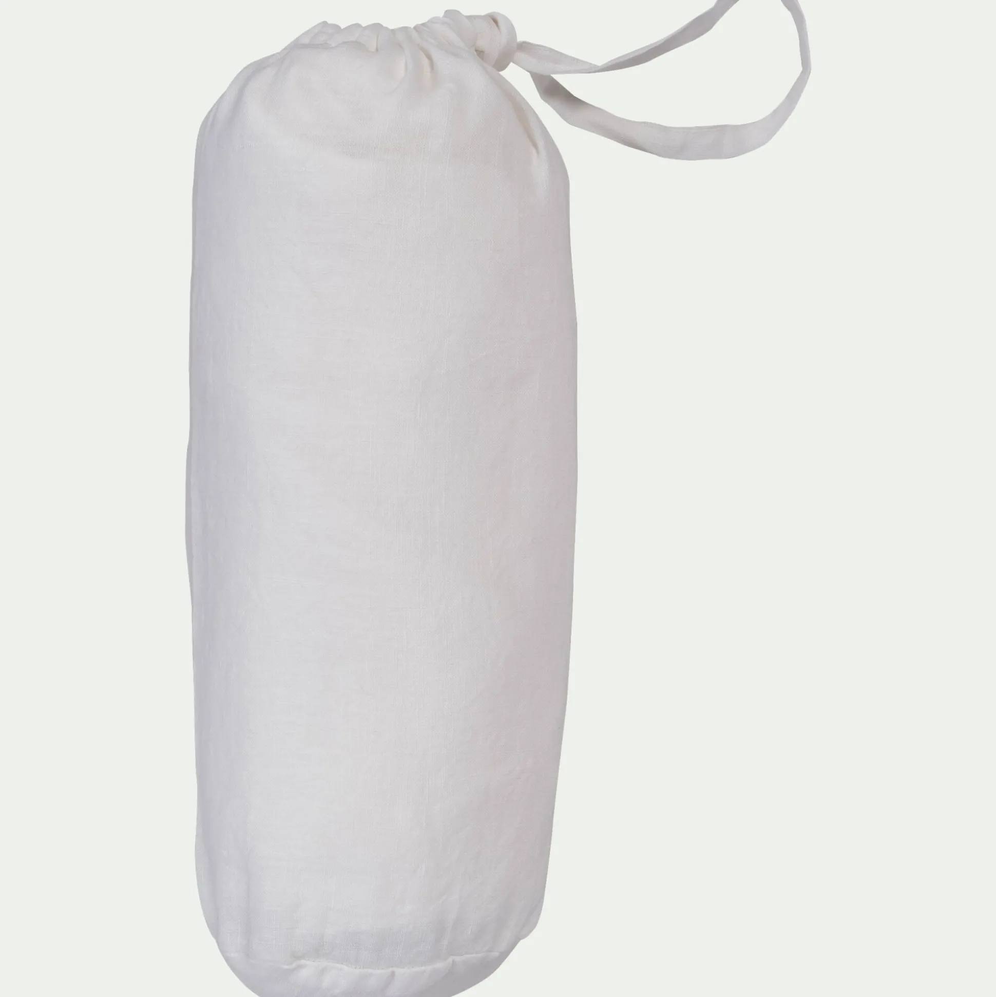 Drap housse en lin lavé 140x200cm B28cm - blanc capelan