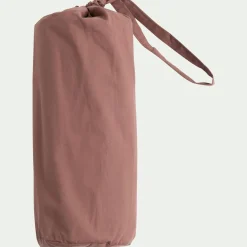 Drap housse en percale de coton 140x200cm B30cm - brun rhassoul