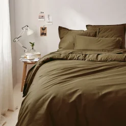Drap plat en coton bio 270x300cm - vert mousse