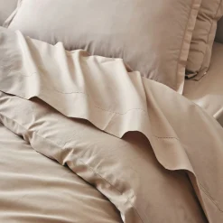 Drap plat en coton bio 270x300cm - beige alpilles