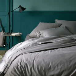 Drap plat en coton 270x300cm - gris restanque