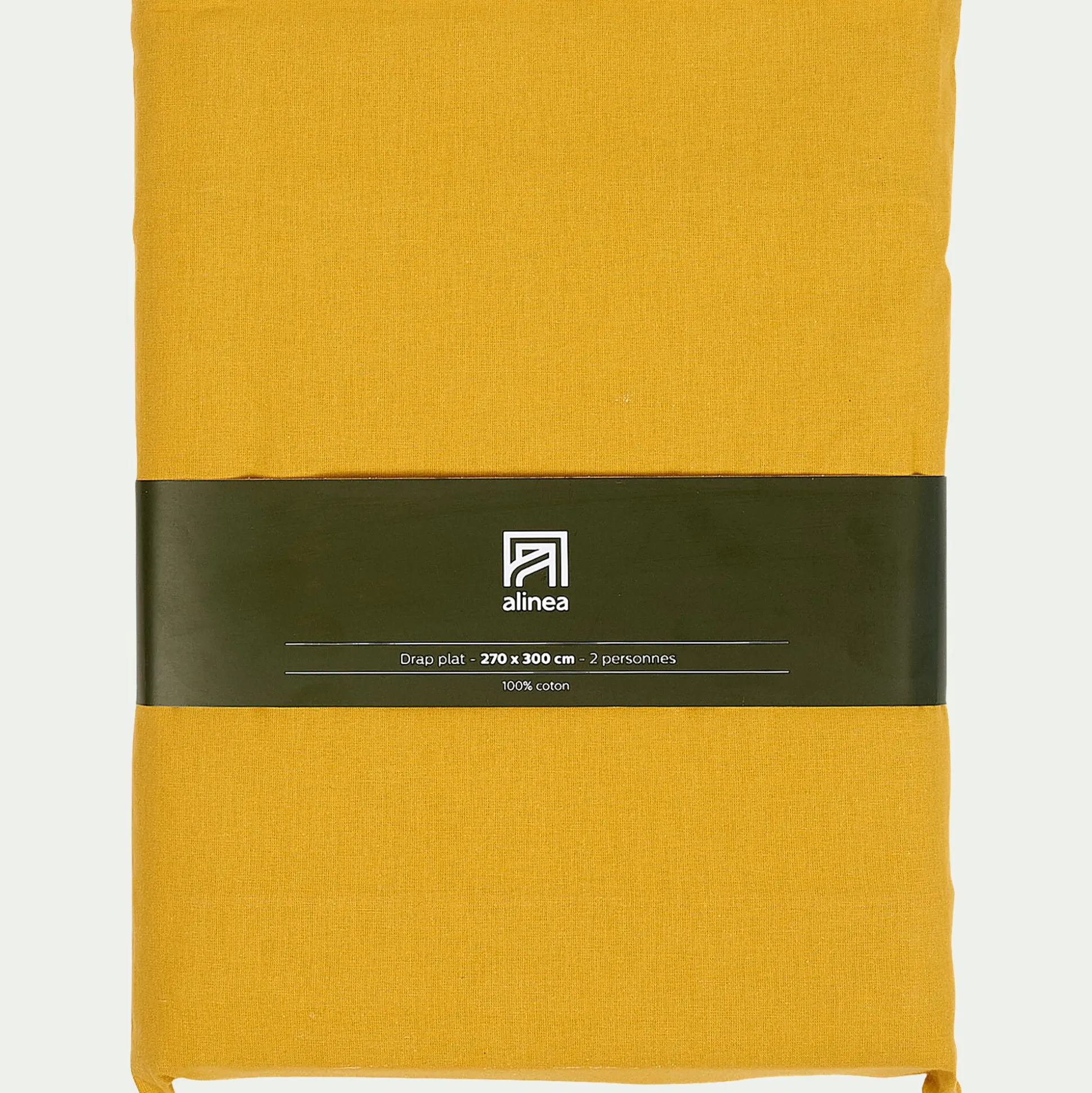 Drap plat en coton 270x300cm - jaune genet