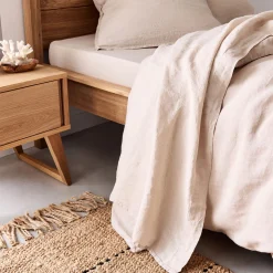 Drap plat en lin lavé 270x300cm - beige