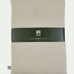 Drap plat en lin lavé 270x300cm - beige