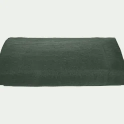 Drap plat en lin lavé 270x300cm - vert cèdre