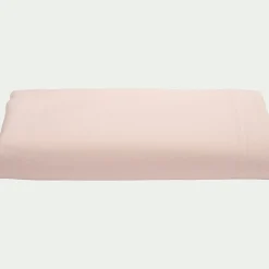 Drap plat en satin lavé 270x300cm - rose pétale