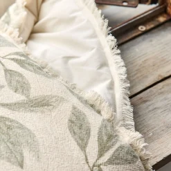 Edredon en coton motif végétal 100x180cm - beige