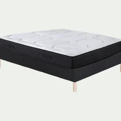 Ensemble matelas alinea enveloppant à ressorts ensachés et sommier tapissier ferme