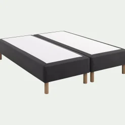 Ensemble matelas ressorts + sommier H24cm alinea 2x100x200cm - gris anthracite