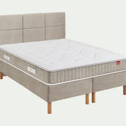 Ensemble matelas ressorts+sommier ferme Epeda H68cm 2x80x200cm - grège