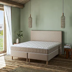 Ensemble matelas ressorts + sommier H24cm alinea 2x80x200cm - beige roucas