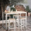 Ensemble table haute de jardin et 4 tabourets - bois clair