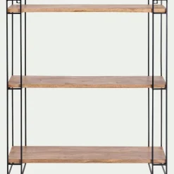 Etagère murale en bois et métal - bois clair L66xl19xH77,5cm