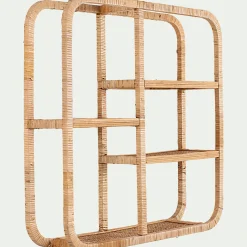 Etagère murale en rotin - naturel 65x65cm