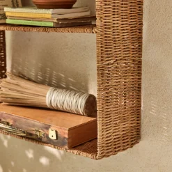 Etagère murale en rotin L40xH72cm - naturel