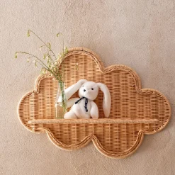 Etagère murale nuage en rotin 40x58cm - naturel