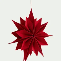 Etoile à suspendre en feutrine D30cm - rouge