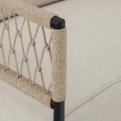 Fauteuil de jardin en acier et corde - beige