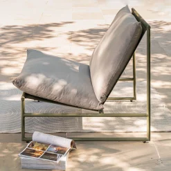 Fauteuil de jardin en aluminium - vert cèdre