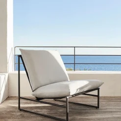 Fauteuil de jardin en aluminium - noir