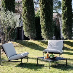 Fauteuil de jardin en aluminium - noir