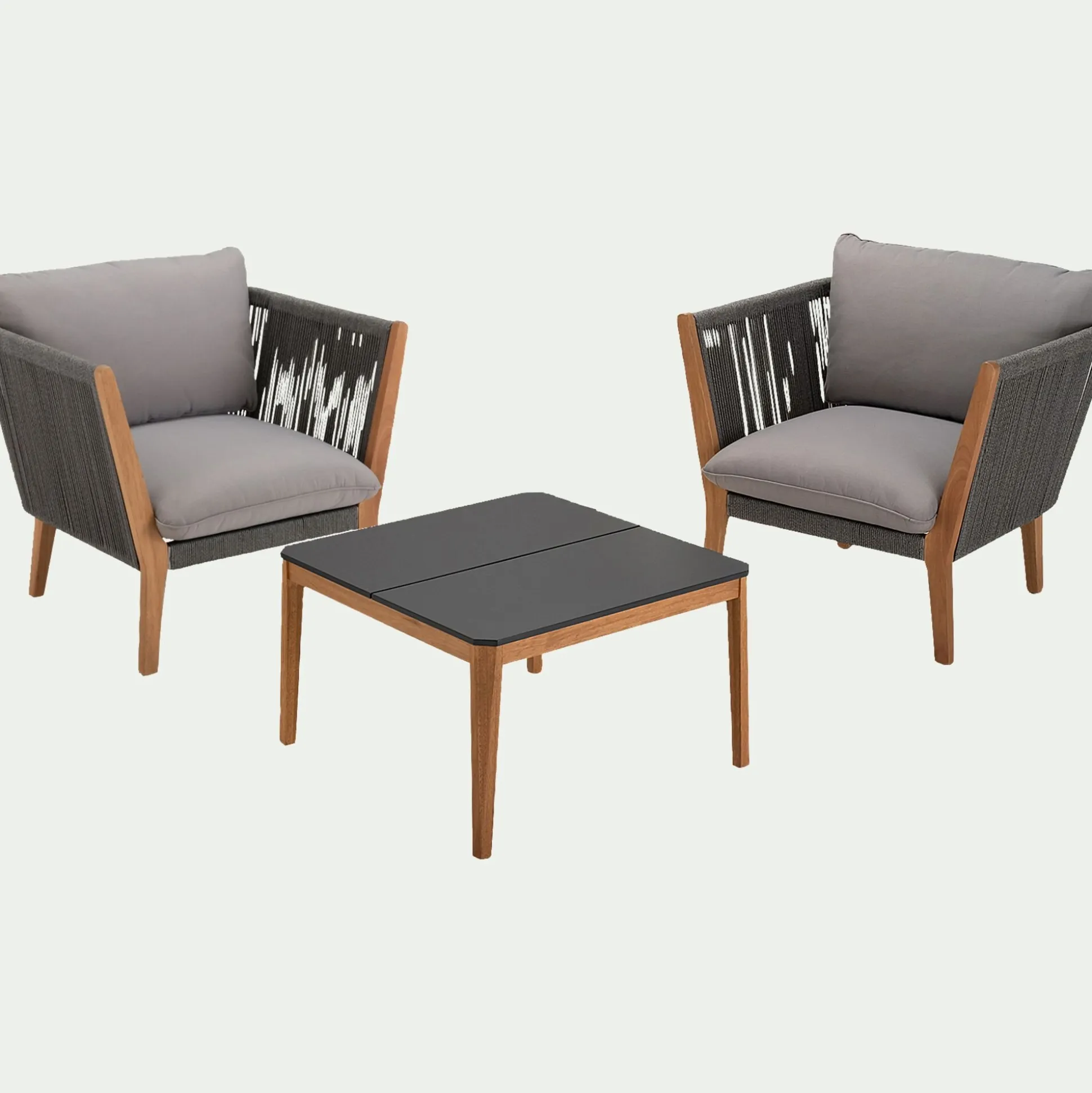 Fauteuil de jardin en cordes - gris vésuve