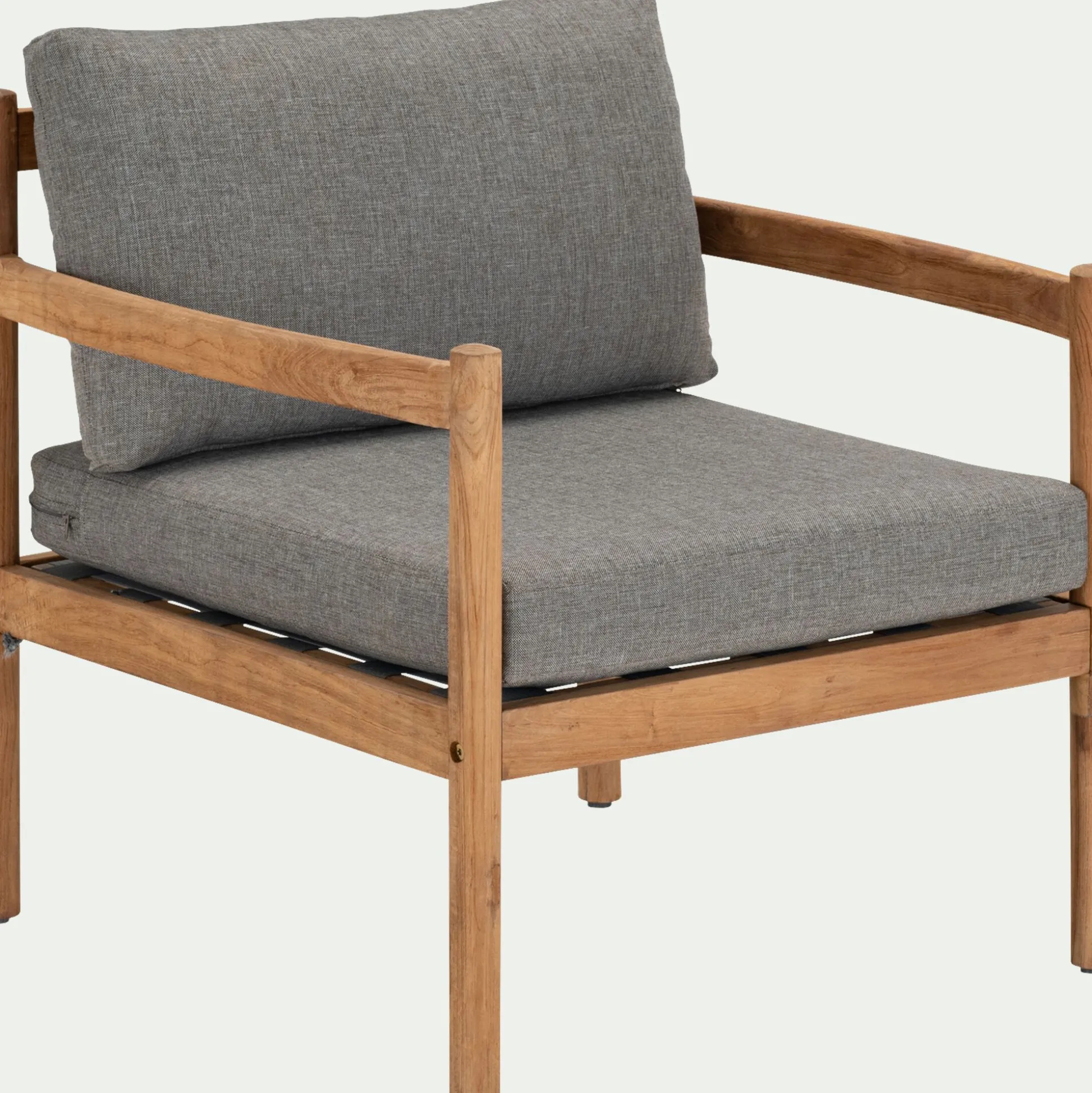 Fauteuil de jardin en teck recyclé - gris