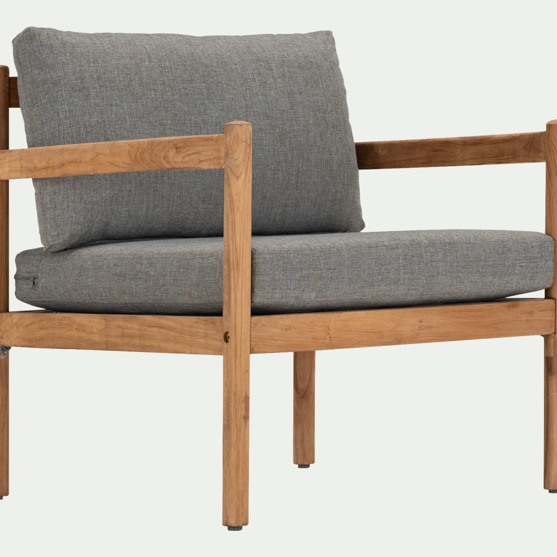 Fauteuil de jardin en teck recyclé - gris