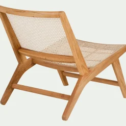 Fauteuil en chêne et rotin - bois clair