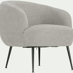 Fauteuil en tissu avec piétement en acier - gris borie