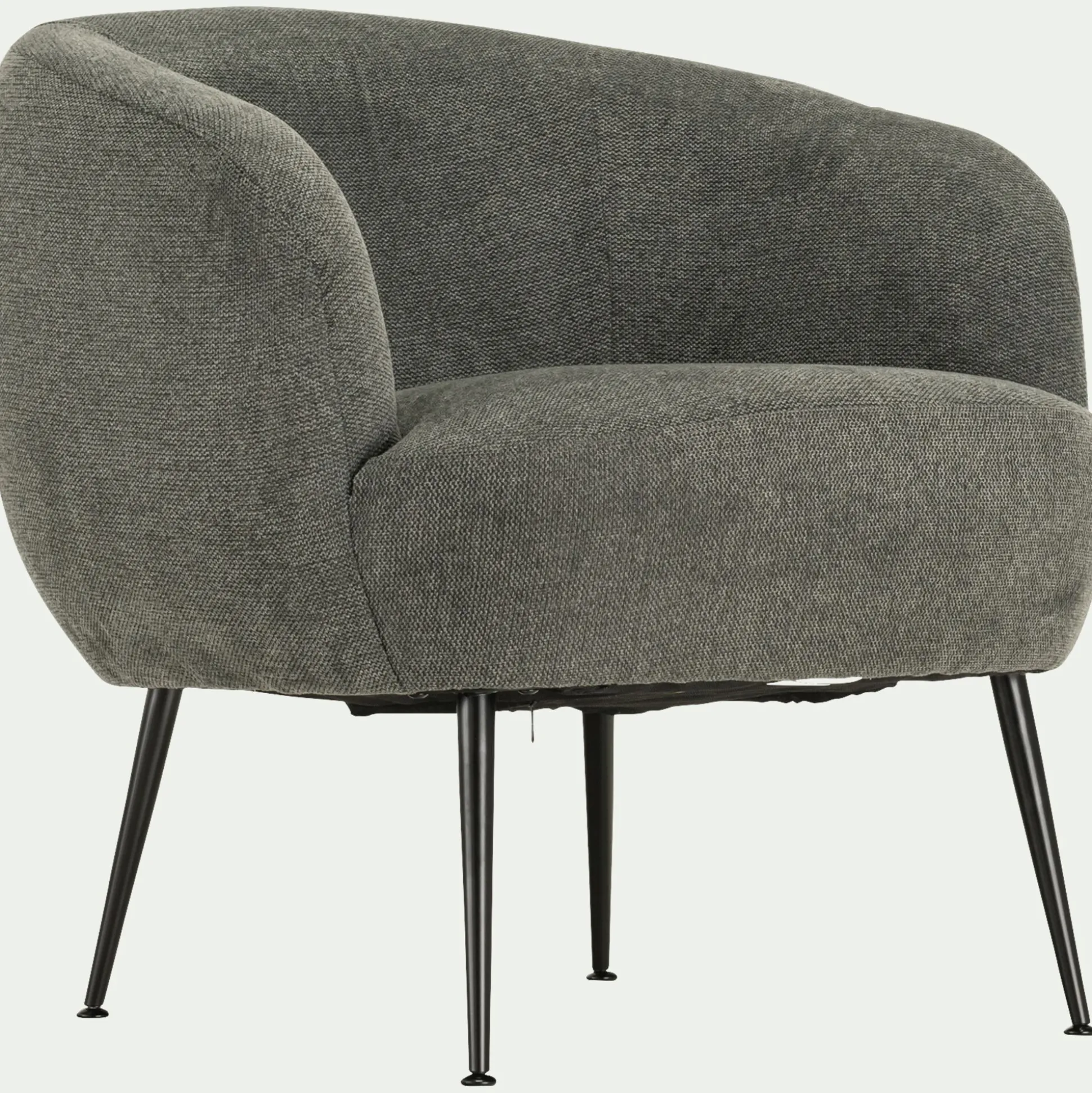Fauteuil en tissu avec piétement en acier - gris vésuve