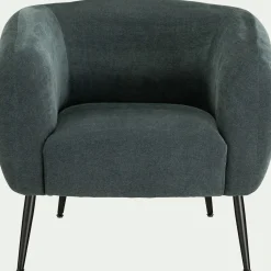 Fauteuil en tissu avec pieds en acier - bleu