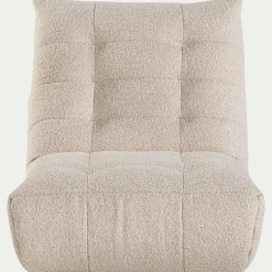 Fauteuil en tissu bouclette - blanc écru