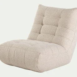 Fauteuil en tissu bouclette - blanc écru