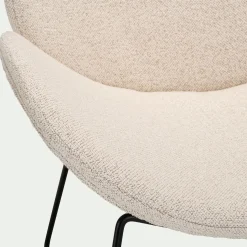 Fauteuil en tissu bouclettes - beige